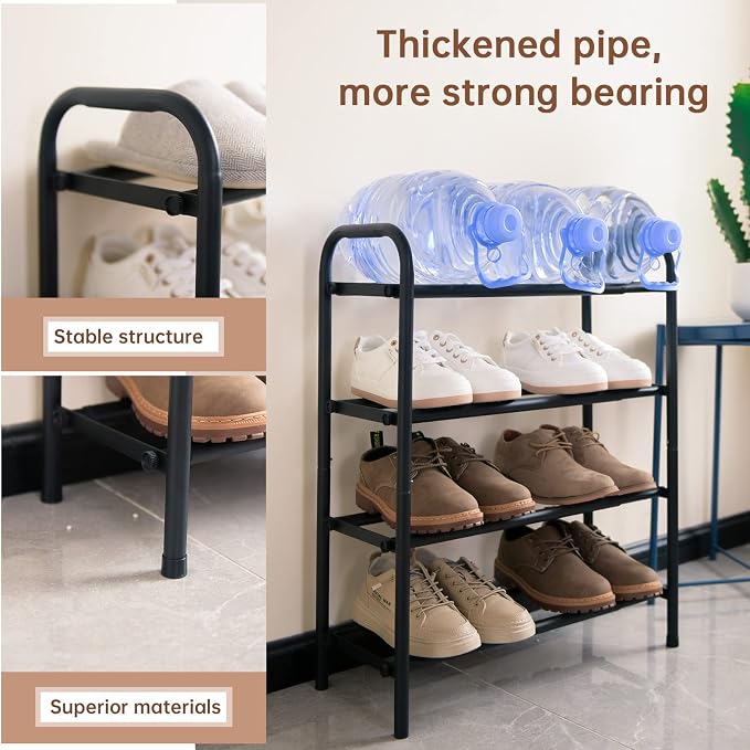 Gonfoam 4-Tier Expandable Shoe Rack, Adjustable Shoe Shelf Storage Organizer - Image 5