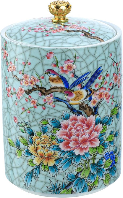 Enamel Ceramic Tea Caddy Tea Canister Tea Storage Container Tins Jar by Bicuzat