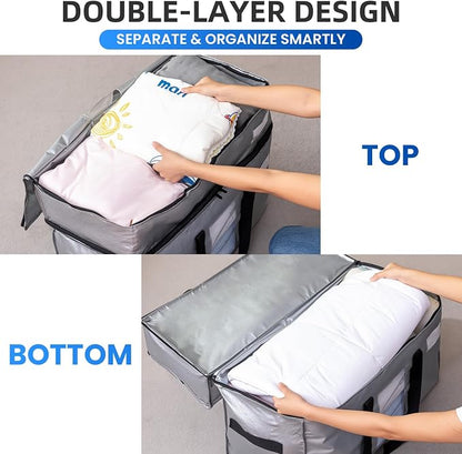 TAILI 2 Tier Extra Large Moving Bags, 2 Pack Silver Heavy Duty Totes - Image 6
