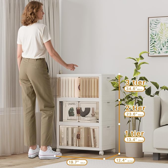 Stackable Storage Bins with Lids, 156QT Closet Organizers and Storage Cabinet - Image 2