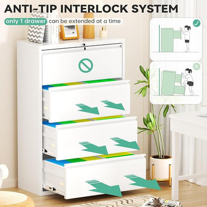 Bonusall 4 Drawer Lateral File Cabinet - Image 4