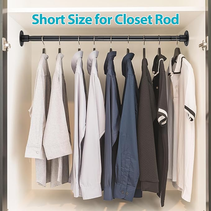 Closet Clothes Hanging Rod, 21-32 inch Adjustable Size, Screw Fixing Connection - Image 2