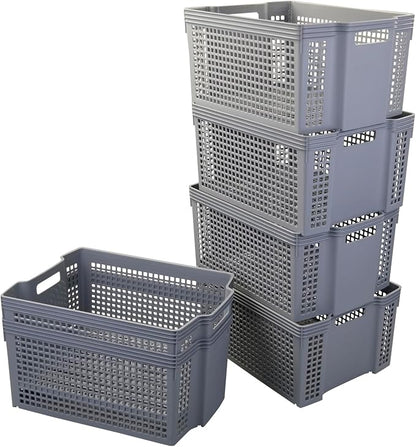 Large Plastic Stacking Storage Baskets by Rinboat