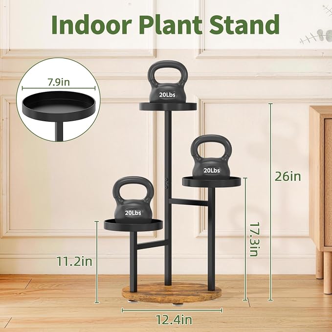 LASZOLA 3 Tier Metal Plant Stand - Image 2