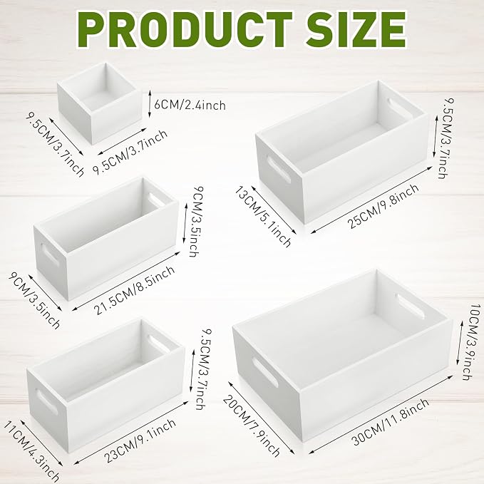 Set of 6 Wood Storage Boxes - Image 2