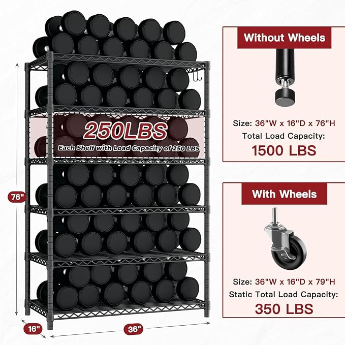 PrimeZone 6 Tier Wire Shelving - Image 3
