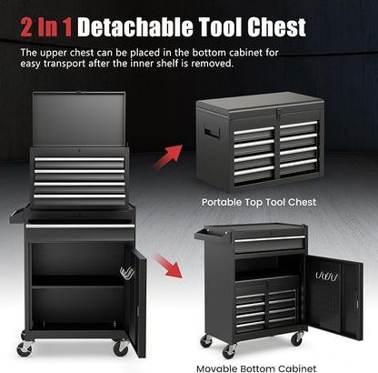 Goplus Tool Chest, 5 Drawers Rolling Tool Cabinet - Image 4