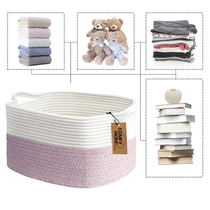 COMFY-HOMI Cotton Rope Woven Medium Basket - Image 7
