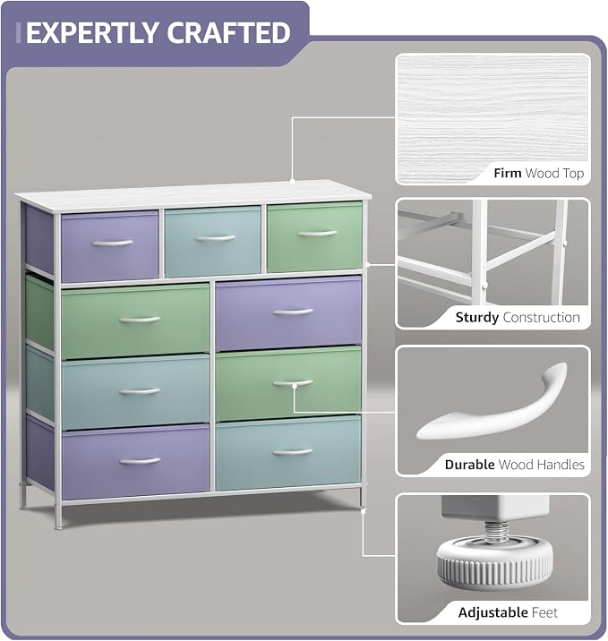 Sorbus Kids Dresser with 9 Drawers - Image 4