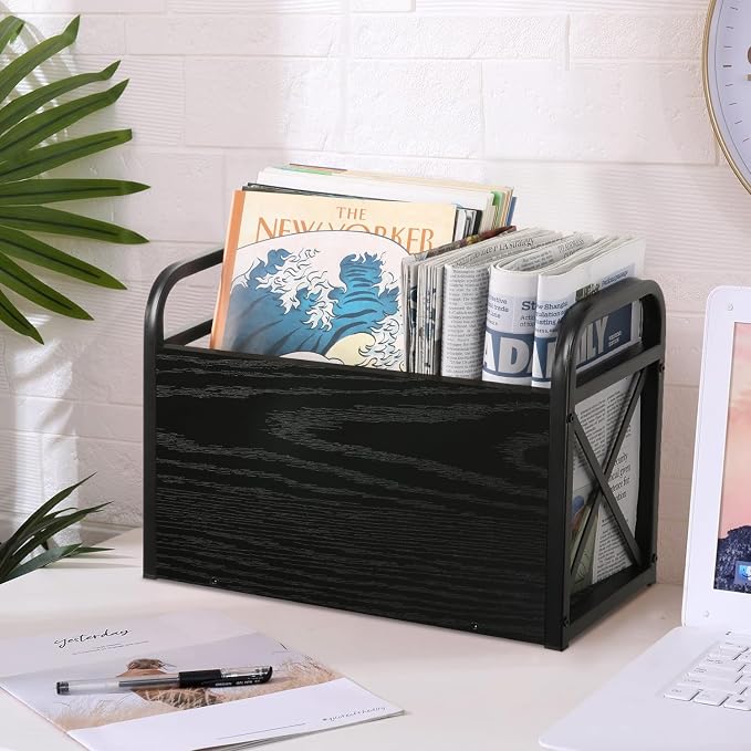 YINMIT Magazine Holder, Magazine Rack Floor, Magazine Storage Basket, Folder - Image 8