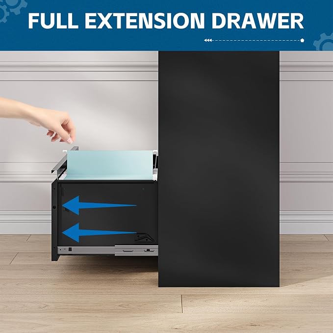 2-Drawer Metal File Cabinet, Lateral Vertical Filing Cabinets - Image 5
