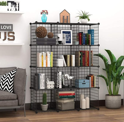 C&AHOME Wire Cube Storage, 12-Cube Storage Organizer Metal, C Grids Storage - Image 2
