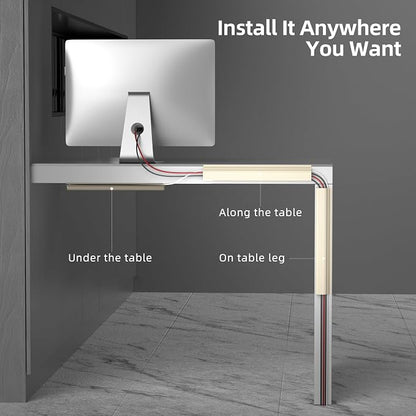 YECAYE 94.2 in Cable Management Under Desk, Easy Install Adhesive Mount Cord - Image 3