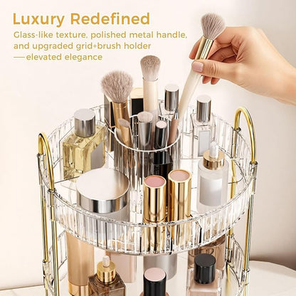 360° Rotating Makeup Organizer, Large-Capacity Skincare Make Up Storage 3 Tier - Image 7