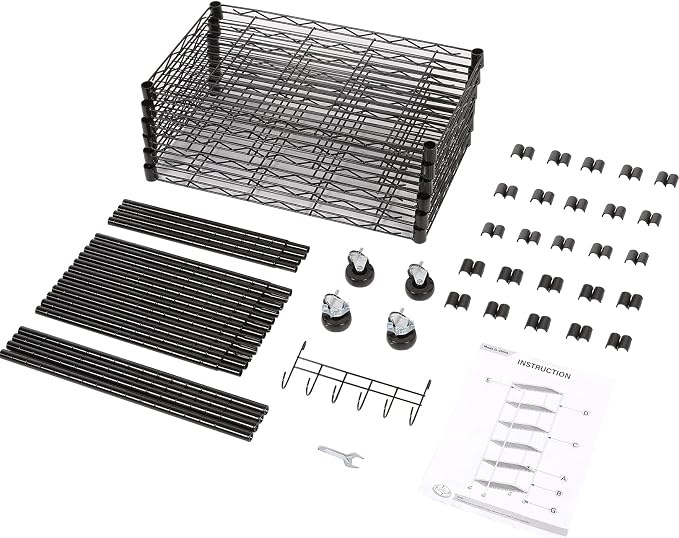 Homdox 6-Tier Storage Shelf Wire Shelving Unit Free Standing Rack Organization - Image 9