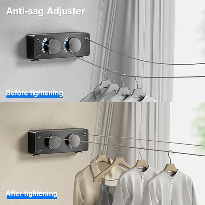 MUSTORN Retractable Twin Clothesline Indoor, Non-Sagging Outdoor Clothes Line - Image 3