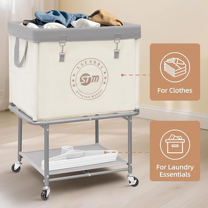 STORAGE MANIAC Rolling Laundry Cart - Image 6