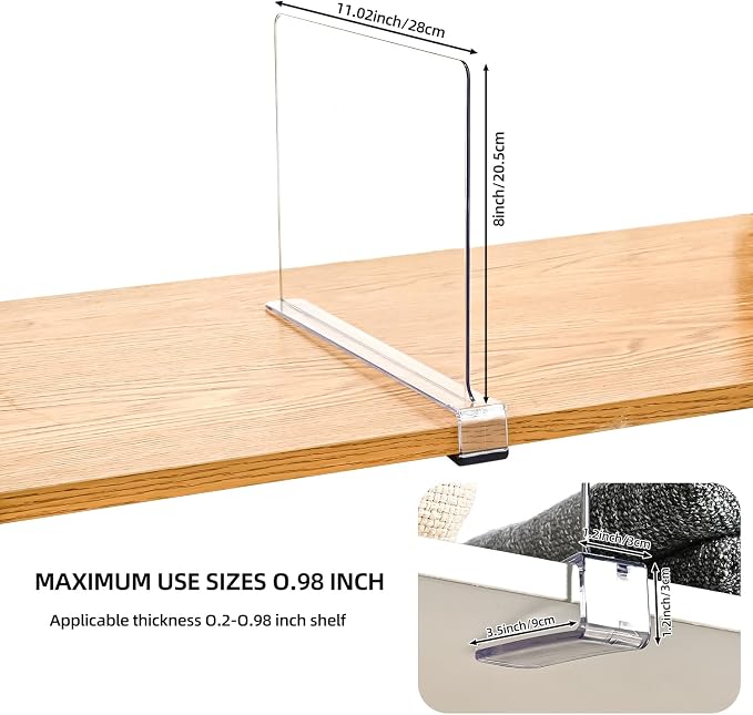 Shelf Dividers for Closet Organization, Upgrade Height for Vertical Space - Image 2