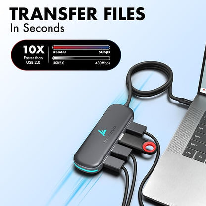 Type C to 4 Port Wozoyo USB 3.2 Hub, 4XUSB 5 Gbps, Data Transfer Upto 5Gbps - Image 8