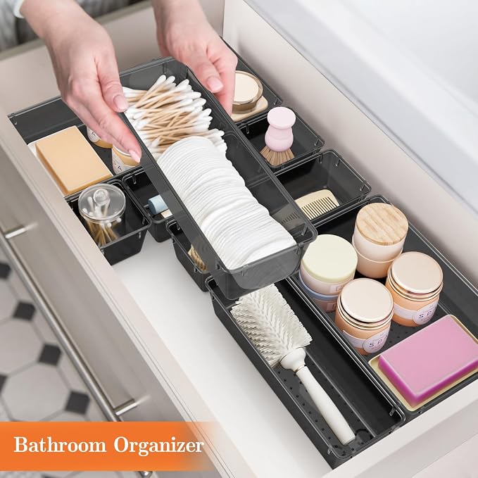 25 PCS Plastic Drawer Organizer Set, 4-Size Versatile Organizer Trays & storage - Image 6