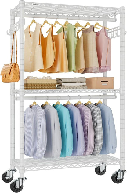 VIPEK R2 Medium Heavy Duty Clothes Rack Rolling Clothing Rack Adjustable Metal by VIPEK