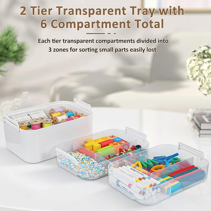3-Layer Plastic Craft Organizers and Storage Box - Image 3