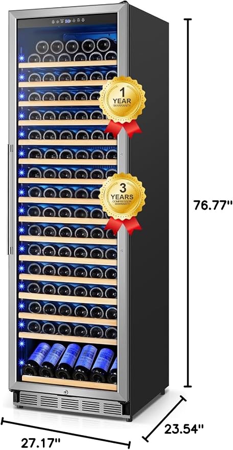 Wine Fridge 24 Inch, 190 Bottles Freestanding or Built-in Wine Cooler - Image 8