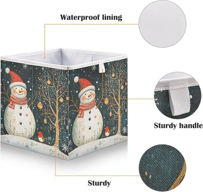 Snowman and Bird Closet Organizers Storage Cubes Storage Bins Shelf Baskets - Image 4