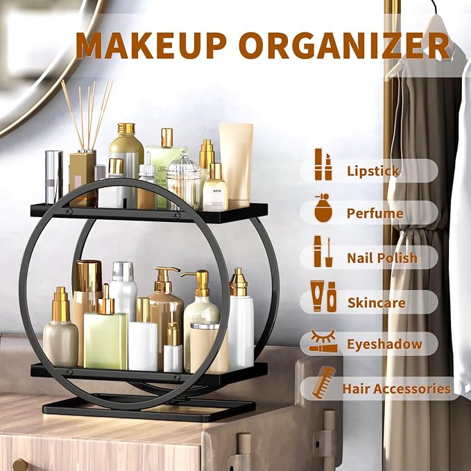 Bathroom Counter Organizer, 2 Tier Bathroom Organizer Countertop, Vanity Makeup - Image 5