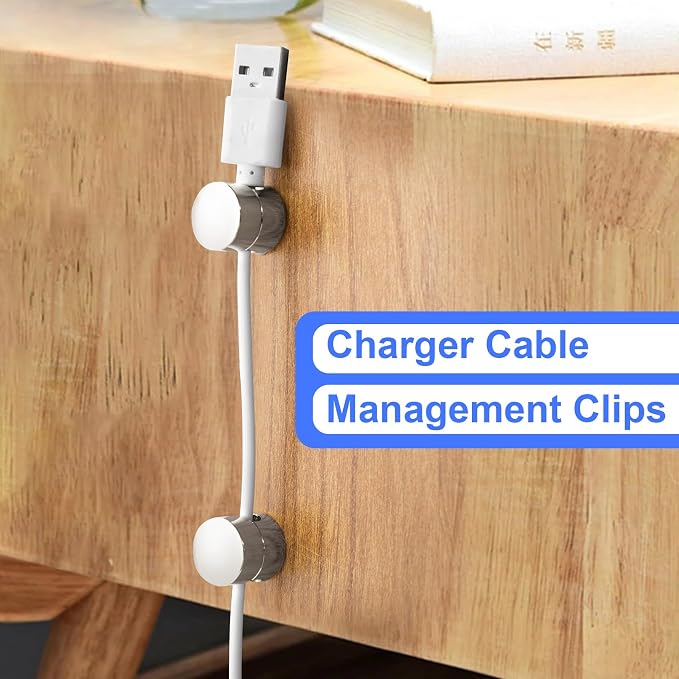 3 Sets Charger Holders for Cords, Adhesive Metal Cord Clips, Cable Management - Image 4