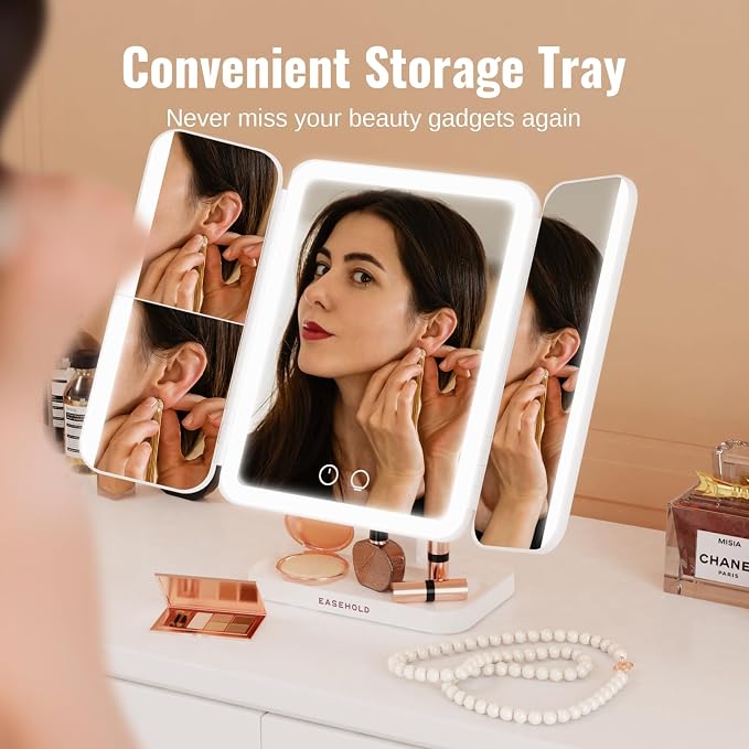 EASEHOLD Makeup Mirror with Lights, Rechargable Lighted Vanity Mirror with 116 - Image 7