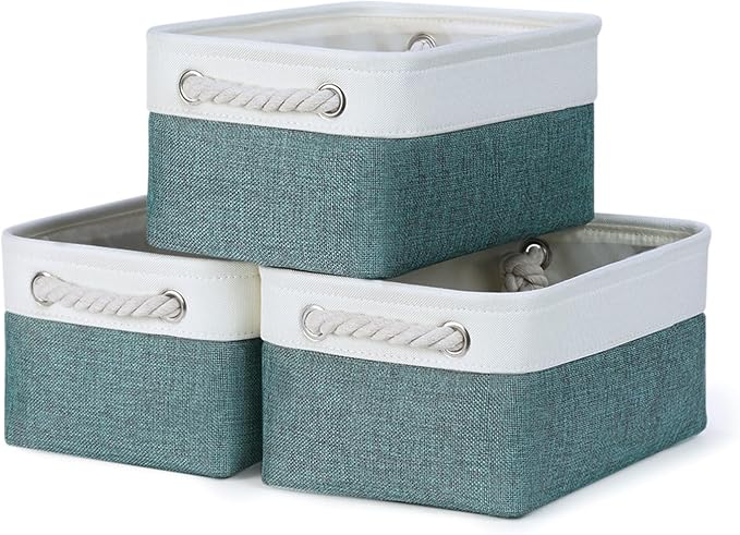 Bidtakay Small Storage Baskets for Shelves 3 Pack Fabric Storage Bins for by BidtakayBaskets