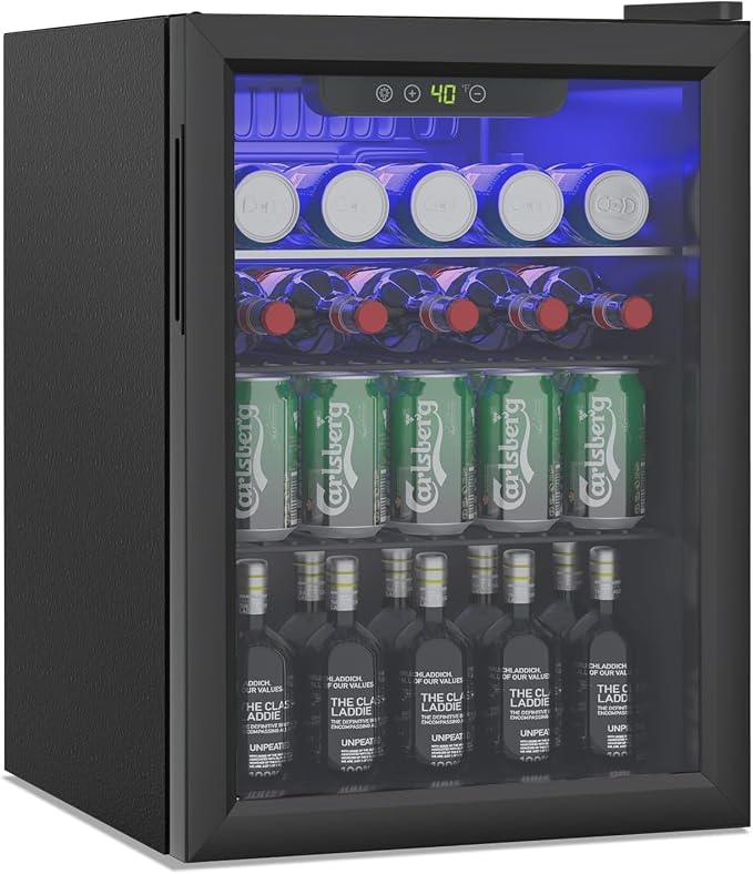 Compact Beverage Refrigerator, 105 Can/2.7 Cubic Feet Fridge by Erivess