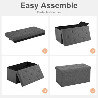 Sweetcrispy 30 Inch Folding Storage Ottoman Bench, Ottoman - Image 6