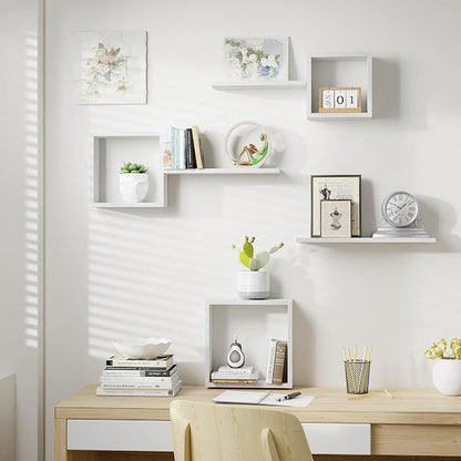 Wooden Square Floating Shelves Wall Mount, Floating Cube Shelves Set of 6 - Image 5