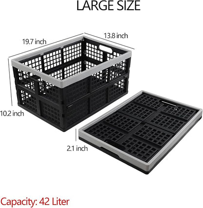 Ggbin 4 Pack Stackable Storage Crates Large, 42 L Plastic Collapsible Crates - Image 5