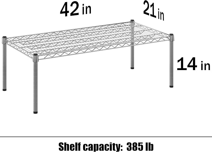 21" Deep x 42" Wide x 14" Height Wire Shelving Kit | 1-Tier | NSF Commercial - Image 3