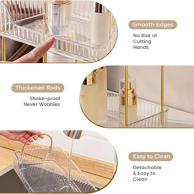 Aveniee Bathroom Counter Organizer, 3 Tier Perfume Skin Care Countertop Storage - Image 4