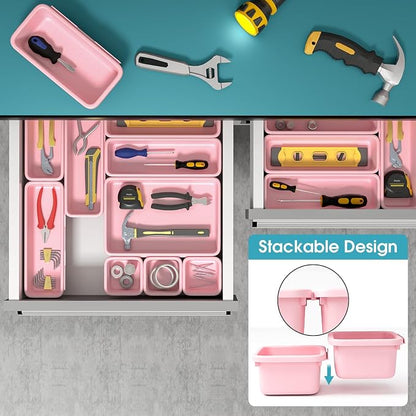 25 PCS Drawer Organizer Set, 4 Size Makeup Drawer Divider Organizer - Image 5