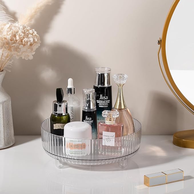 360 Rotating Makeup Organizer Perfume Tray Skincare Holder Spinning Cosmetic - Image 2