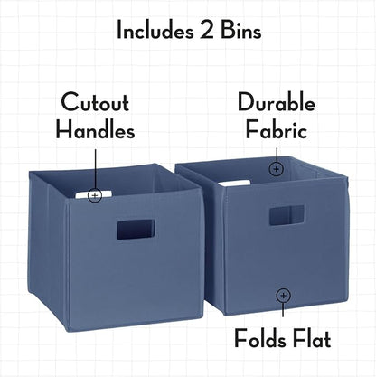 RiverRidge Kids 2pc Fabric Collapsible Storage Cube Organizers - Image 3