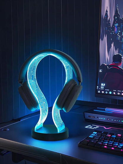 Light Up Headphone Stand with 16 Color Lights, PCB Pattern Acrylic Headset - Image 6