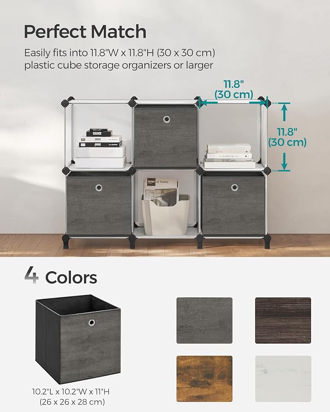 SONGMICS Storage Cubes, Foldable Fabric Storage Bins, 10.2 x 10.2 x 11 Inches - Image 6