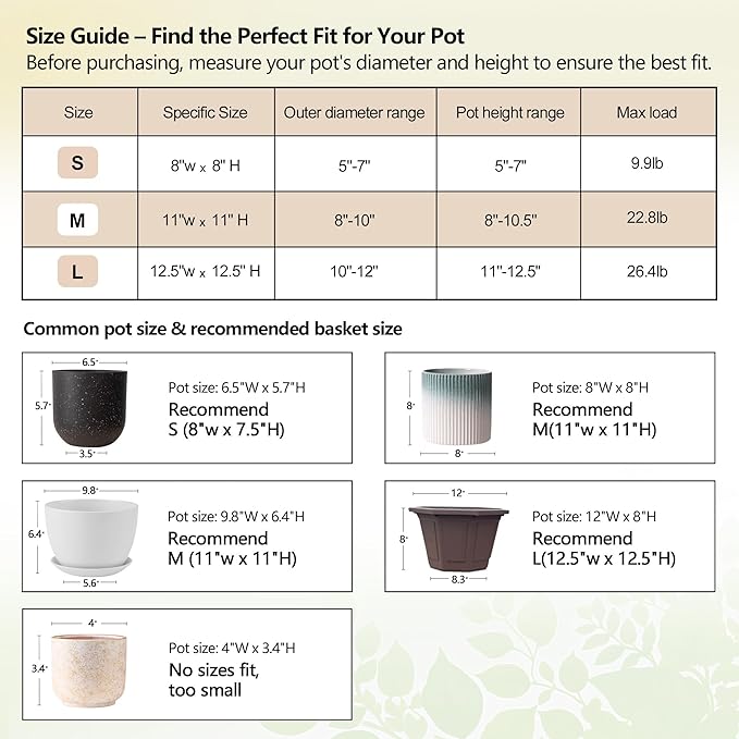 MEGASKET Cotton Rope Plant Basket, Woven Baskets Planter - Image 6