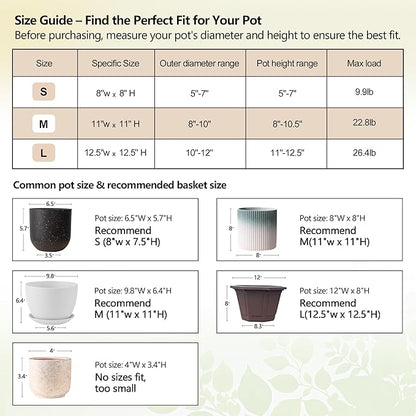 MEGASKET Cotton Rope Plant Basket, Woven Baskets Planter - Image 6