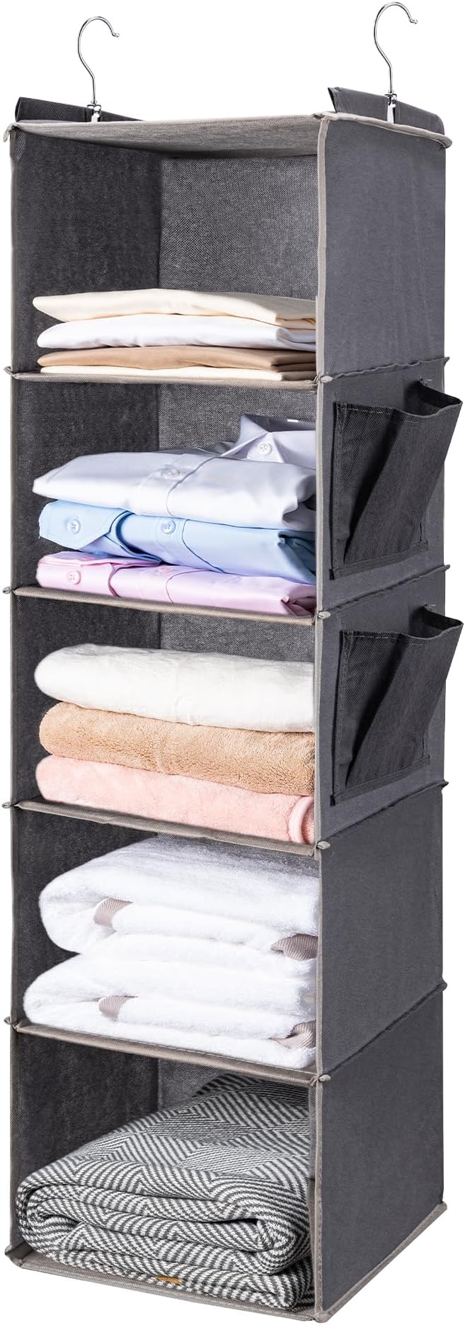 BOOMIBOO Hanging Closet Organize and Shelves，5-Hanging Shelf by BOOMIBOO