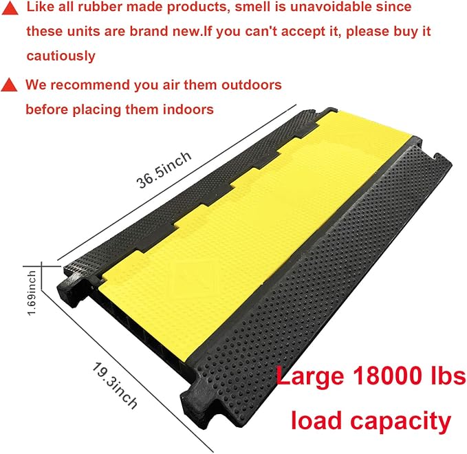 Reliancer 5 Channel Rubber Cable Protector Ramp Traffic Speed Bump 18000lbs - Image 7
