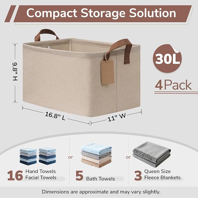 CHICVITA 4 Pack Large Storage Baskets - Image 3