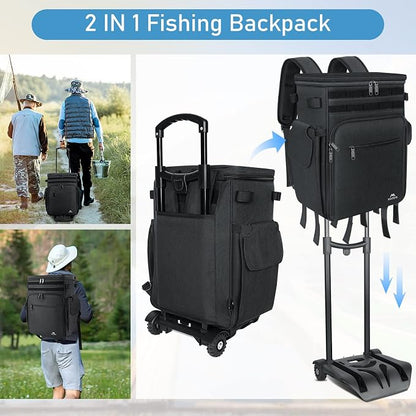 MATEIN Rolling Tackle Box with Cooler, Large Fishing Bag with Wheels - Image 5