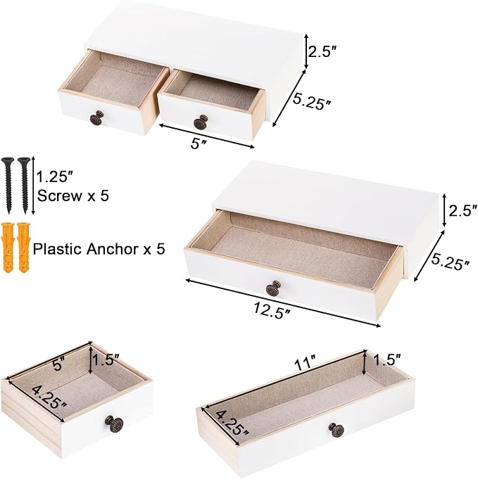 Yesland 2 Packs Space-Saving Floating Nightstand - Image 3
